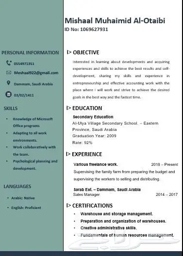 تصميم السيرة الذاتية CV او ATS CV باحترافية واقل تكلفة ووقت 8