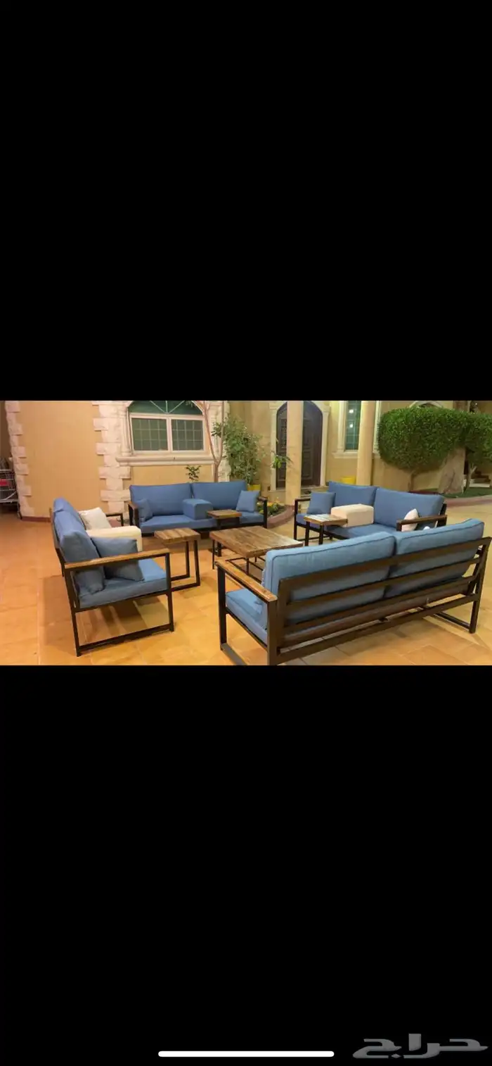 جلسات خشب حديد جاهز تفصيل خارجية طقم اطقم كاملة تقسيط 77