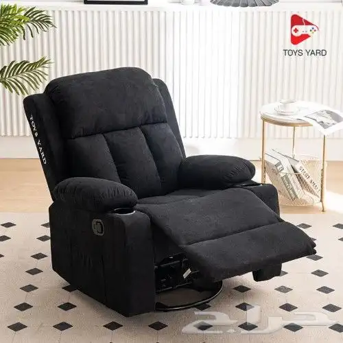 كرسي استرخاء مخمل ب خاصية المساج على شكل اهتزاز لون أسود 2