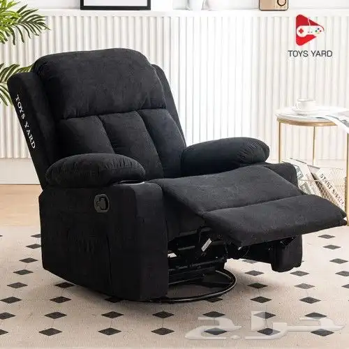 كرسي استرخاء مخمل ب خاصية المساج على شكل اهتزاز لون أسود 1