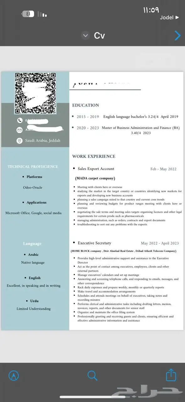 سيرة ذاتية احترافية 18