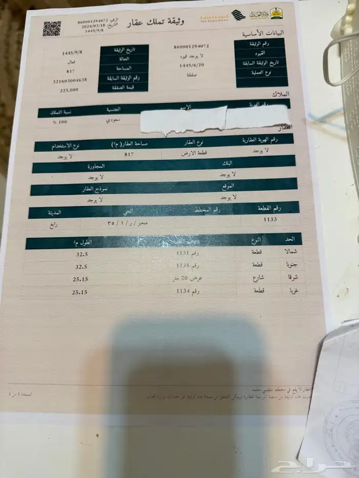 ارض للاستثمار رابغ ( صعبر) قريبةمن مدينة الملك عبدالله 1