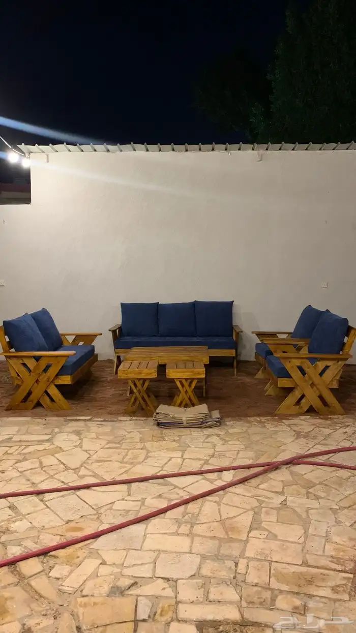 جلسه خارجية خشب طبيعي مقاوم للشمس والمطر 1