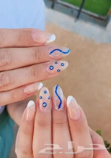 أظافر جل جل مع اكستنشين ديزاين مع رسم 0