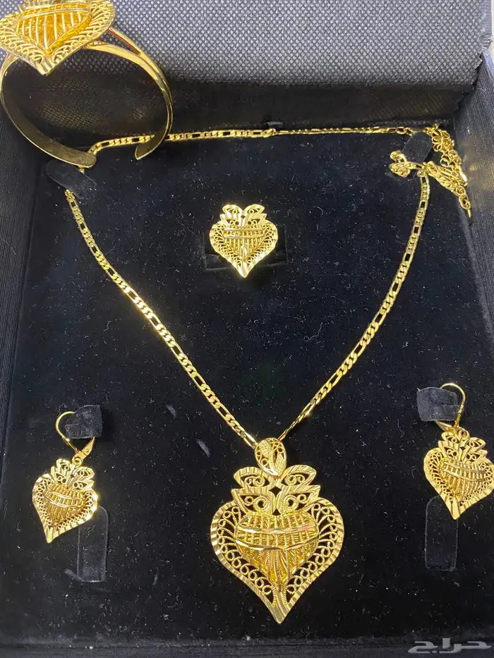 طقم مطلي بالذهب كرستال اكسسوار زواج هديه 1