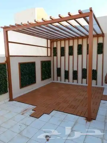 مظلات خشبيه وبديل الخشب والعشب الجداري والثيل الصناعي 7
