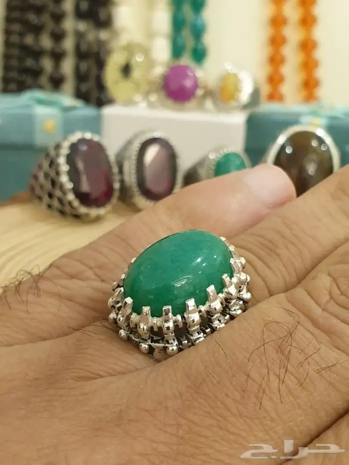 خاتم زمرد صياغة البحرين 7