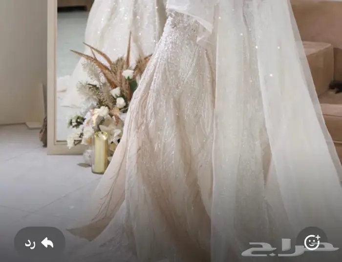 فستان زفاف زواج بسعر رخيص مع الطرحه 3