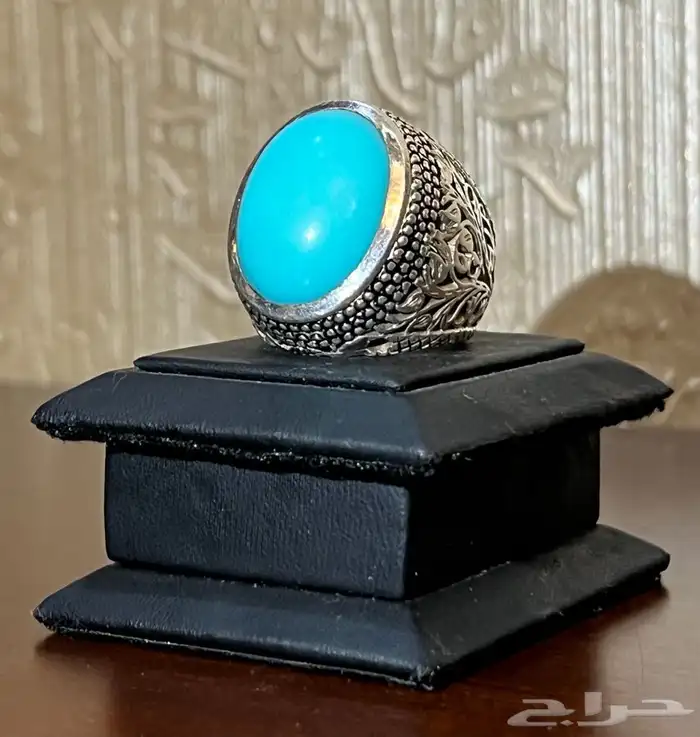 خاتم فيروز نيشابوري طبيعي صافي وراهي (تم البيع) 3