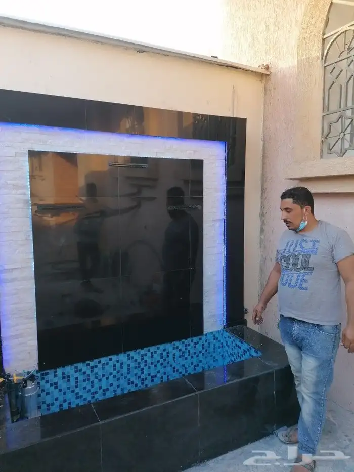تنسيق حدائق شلالات نوافير عشب صناعي 0