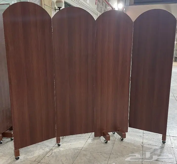حاجز خشب متحرك 3 باب ابيض وبني غامق وفاتح جديد وليس مستخدم 5
