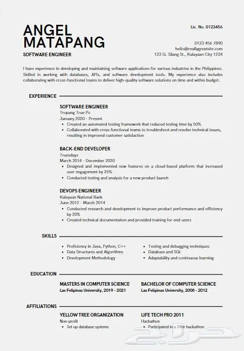 تصميم سيرة ذاتية عربي انجليزي بسعر رمزي CV 5