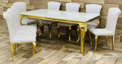 افخم طاولات رخام تقيل كراسي مخمل او جلد 17