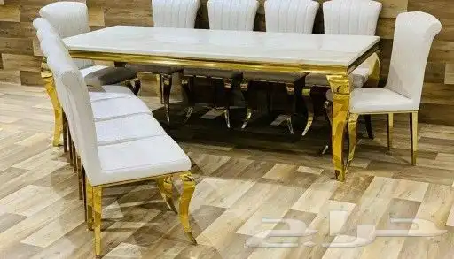 افخم طاولات رخام تقيل كراسي مخمل او جلد 18