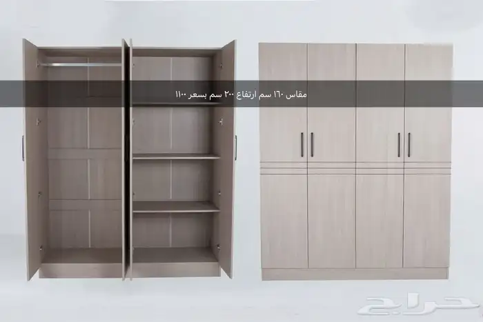 دولاب ملابس جديد لون بيج وبني 0