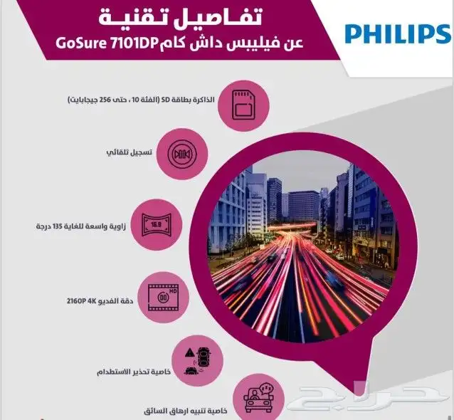 فيليبس داش كام كاميرا 4K Ultra HD أمامية وخلفية 2