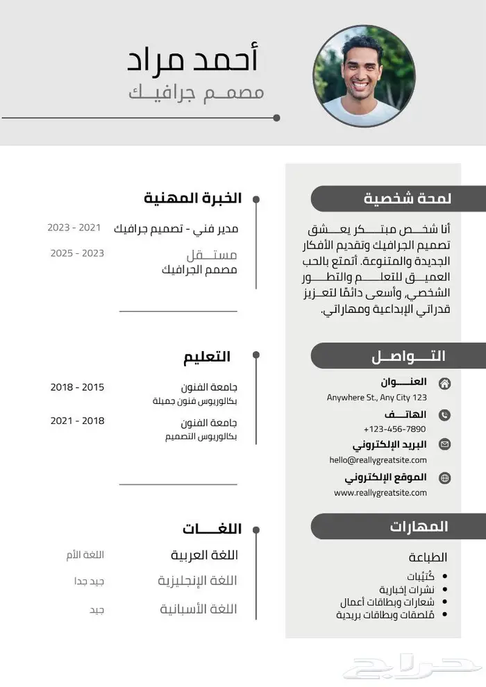 سيرة ذاتيه لغتين مدمج واحترافي باقل الاسعار CV ATS 0