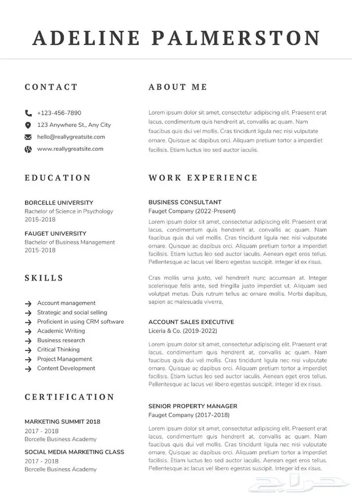 سيرة ذاتيه لغتين مدمج واحترافي باقل الاسعار CV ATS 1