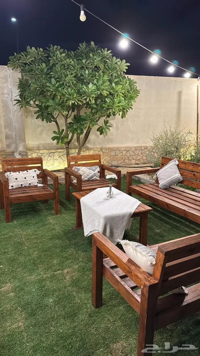 جلسة خارجية خشب سويدي وجوده بالعمل 8
