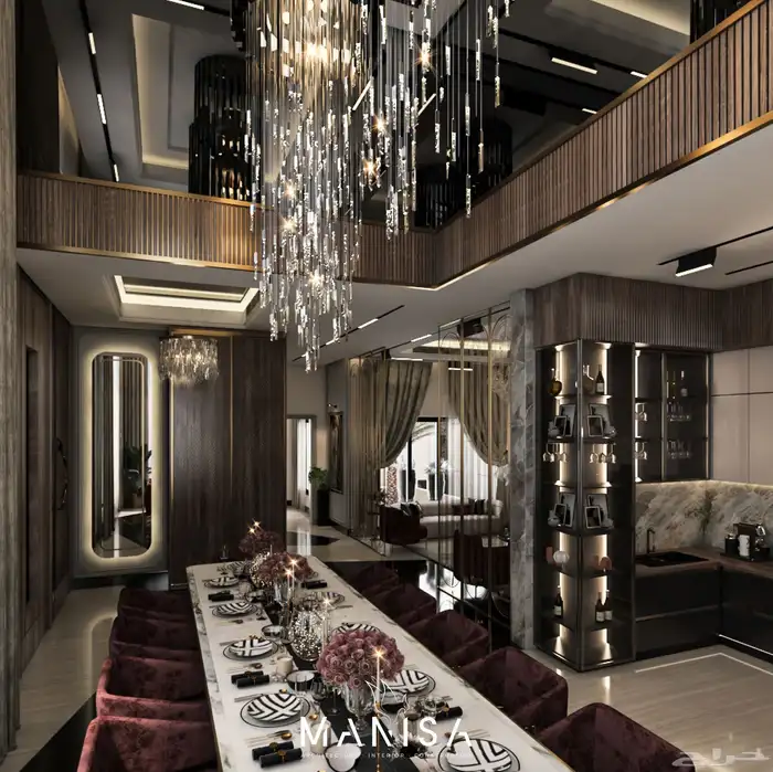 تصميم داخلي 3D للفلل مع اللوحات التنفيذية كاملة 5