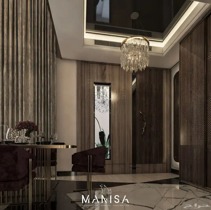 تصميم داخلي 3D للفلل مع اللوحات التنفيذية كاملة 10