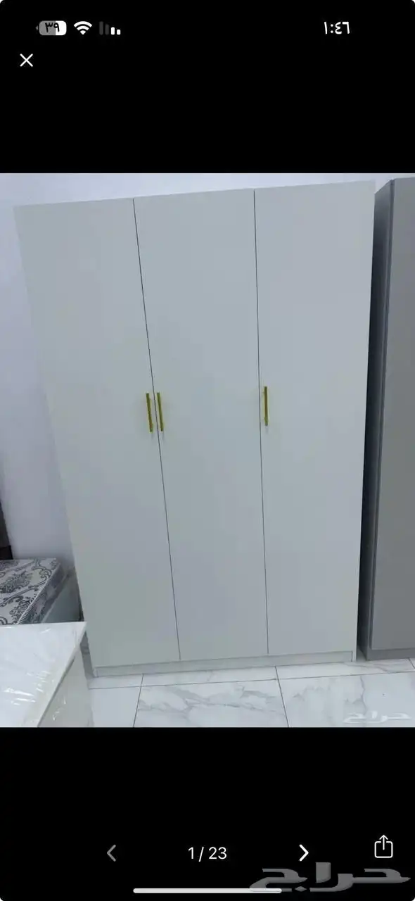 سرير خشب و دولاب ملابس 3 باب و بابين 8