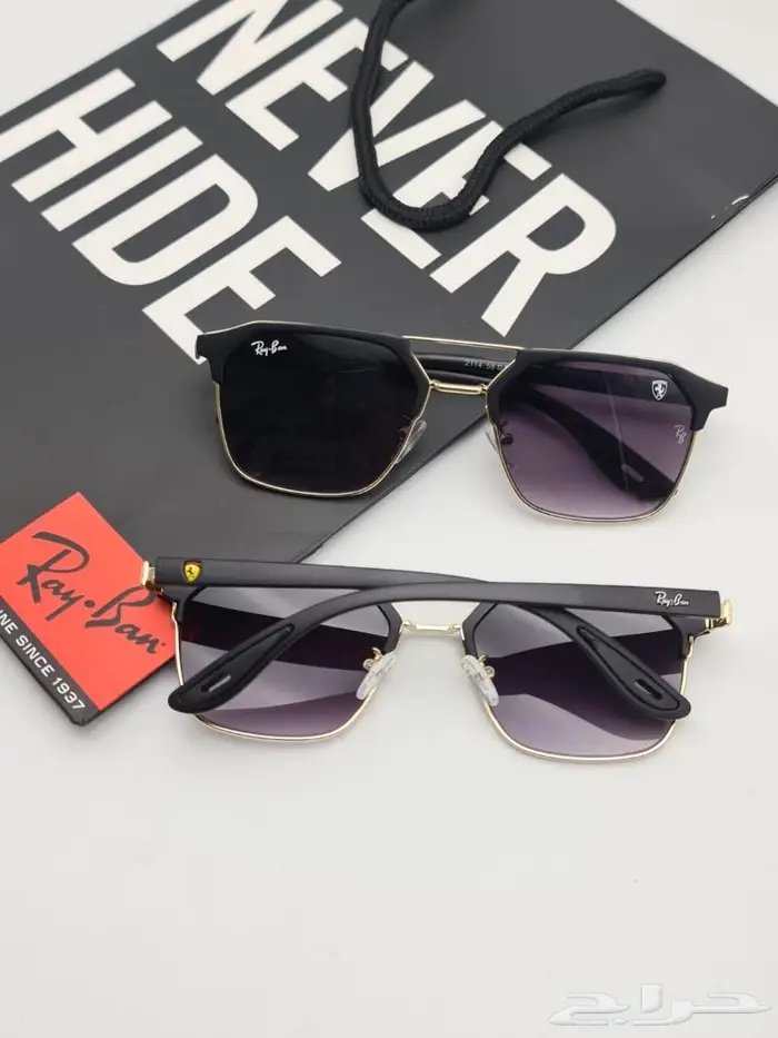 نظارات ريبان رجال موديلين جدد نظارة ماركة RayBan الوان داكنه 6