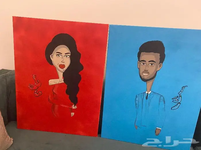 لوحات كانفس حسب الطلب رسامة شخصيات 4