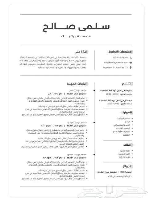 تصميم افضل سيرة ذاتية احترافية CV ومتوفر ATS 5