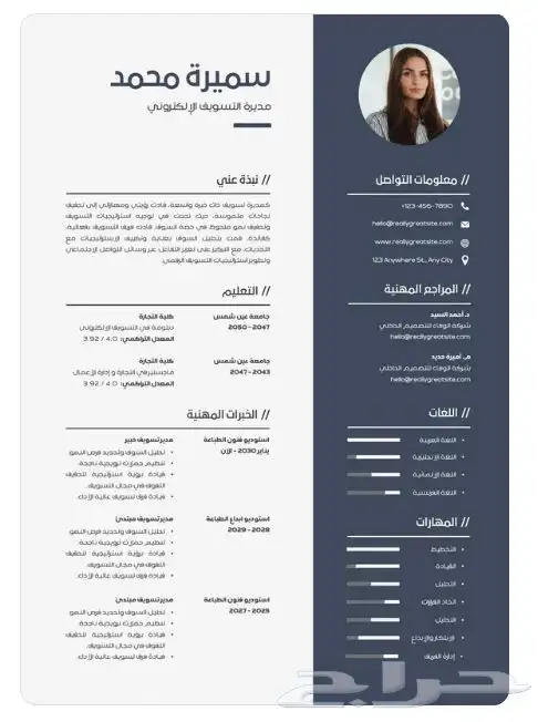 تصميم افضل سيرة ذاتية احترافية CV ومتوفر ATS 4