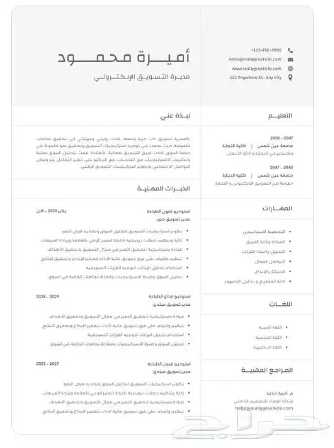 تصميم افضل سيرة ذاتية احترافية CV ومتوفر ATS 3