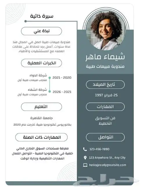 تصميم افضل سيرة ذاتية احترافية CV ومتوفر ATS 7