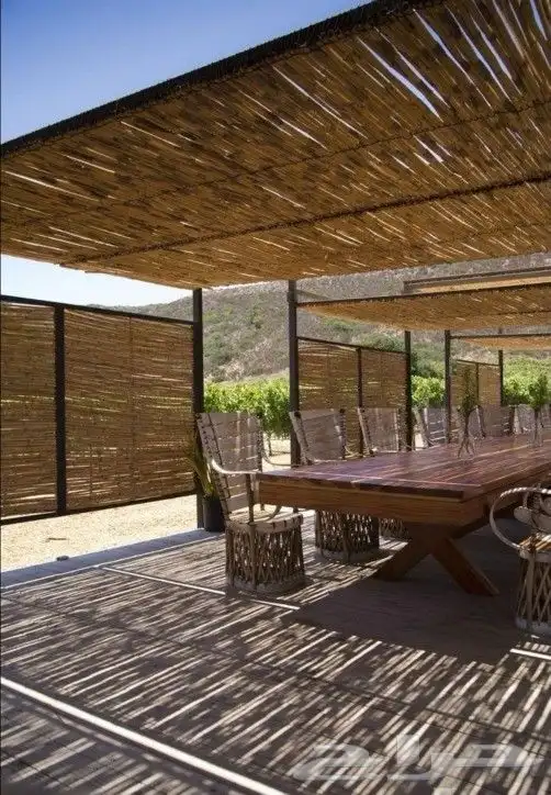 مظلات جلسات خيزران بأحدث التصاميم  مظلات الخيزران 5