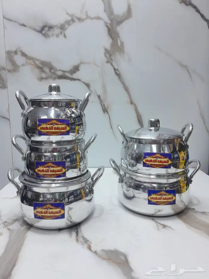 طقم قدور مصري السيف الذهبي 5 قطع 0