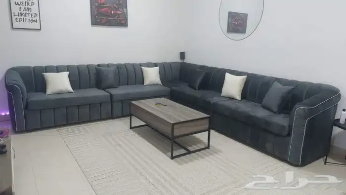 كنب جديد جاهز حرف ال و7نفر شامل التوصيل 14