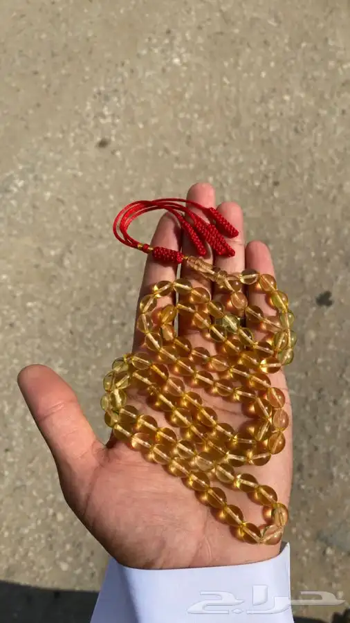 سبحة كهرمان شفاف 0