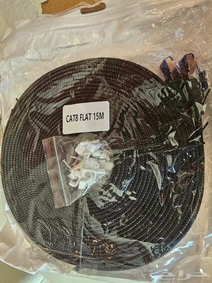 Cat 8 Flat 15m سلك كات 8 طول 15م 0