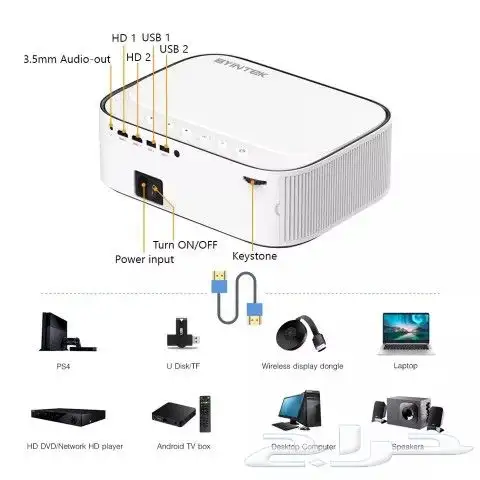 بروجكتر ذكي FHD 1080 اندرويد 5500 شمعة بموصفات عاليه 7