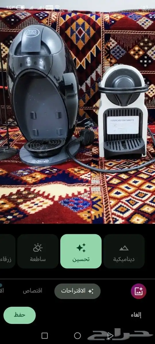 للبيع صانعة قهوه كبسولات والثانيه للاسبرسونظيفه 0
