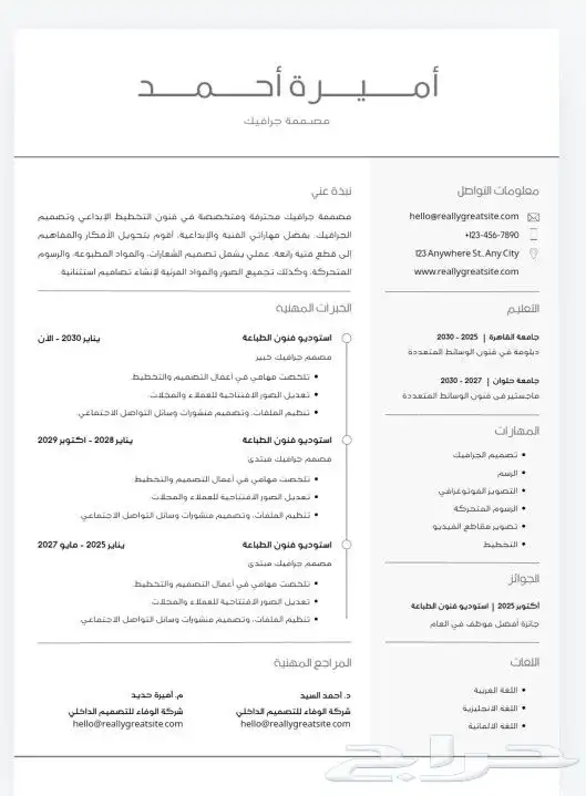 تصميم سيرة ذاتية 0