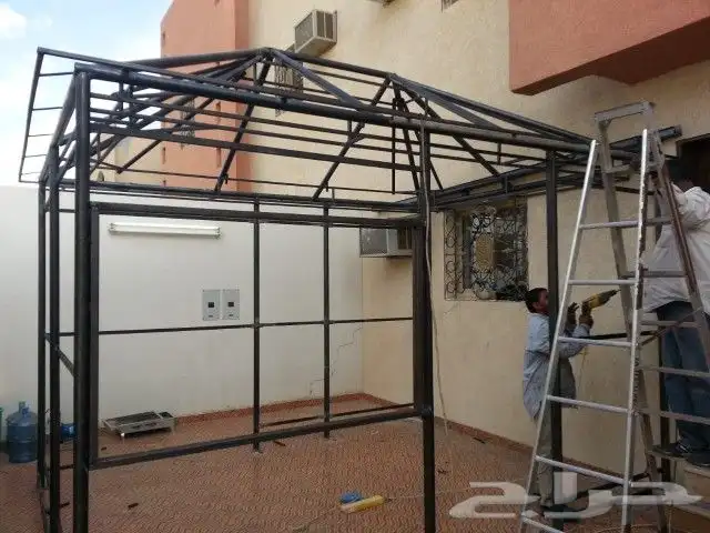 مظلات وسواتر برجولات هناجر وجميع اعمال الحداده 8