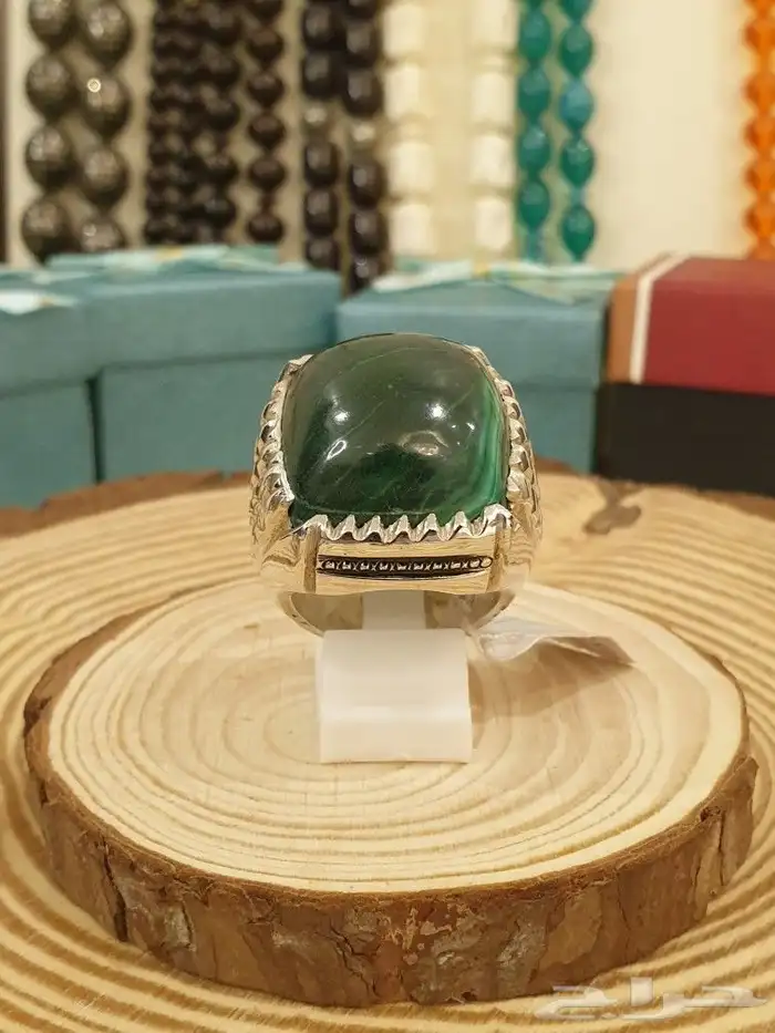 خاتم ملاكيت فخم وراهي بصياغة سترة 5