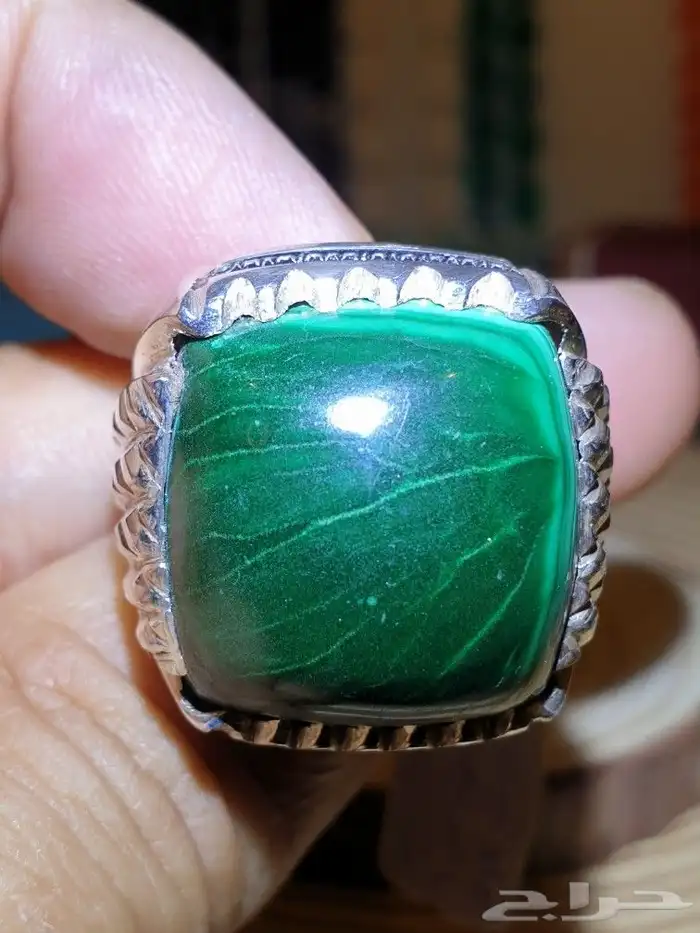 خاتم ملاكيت فخم وراهي بصياغة سترة 1