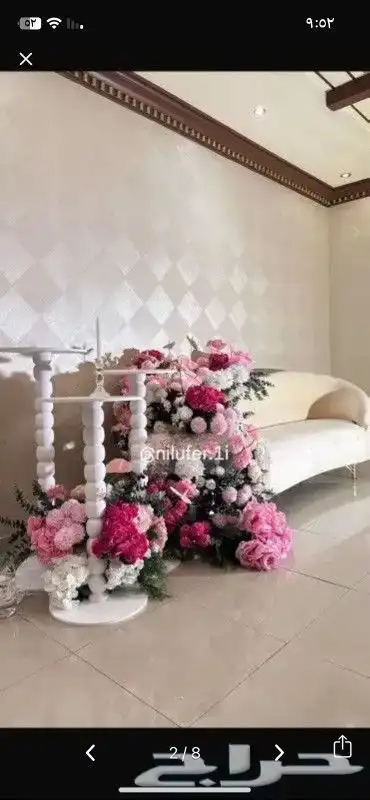 كوش افراح مدخل استقبال تنسيق ورد تأجير لوازم افراح 0