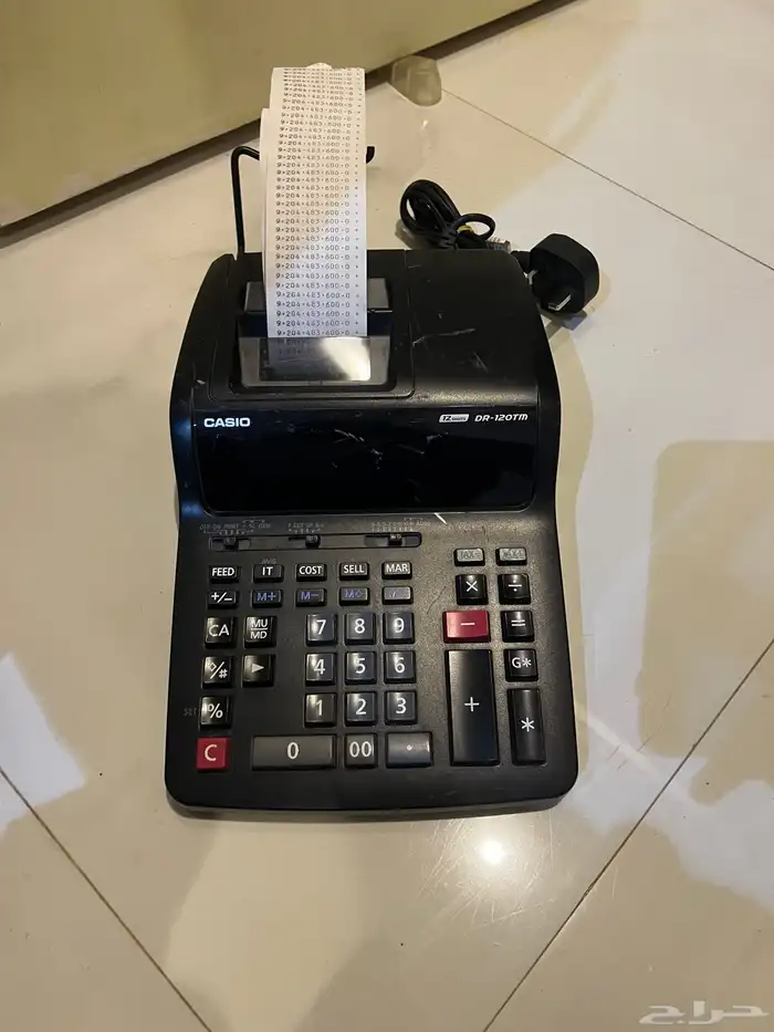 الة حاسبة كهربائي مع وزق طابعة مستعمل 0