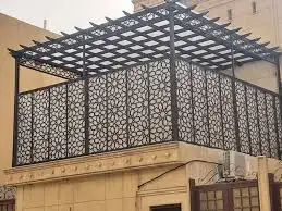 تنسيق حدائق جلسات خارجية مضلات خارجيه مضلات زجاج عشب صناعي 0