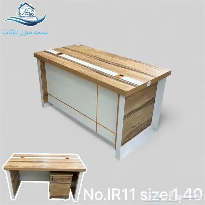 جديد طقم مكاتب مع دولاب كراسي مقاس صغير وسط(لون بيج وخشبي) 10