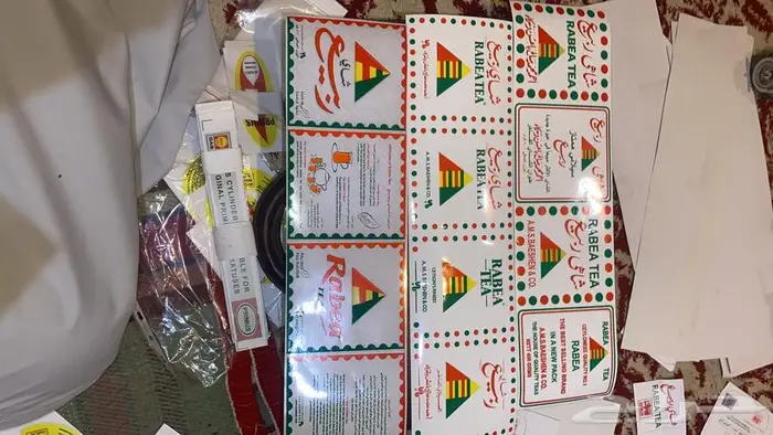 علبة شاي ربيع قديمه استيكر علبه 1