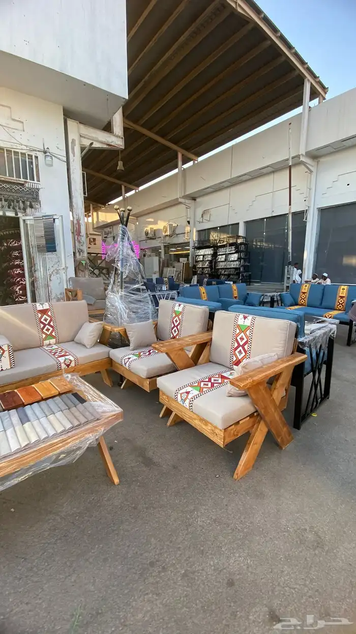 جلسة خشب جلسات خارجية جلسات للحوش او للصطح 8