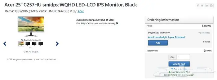 شاشة 2k acer 1